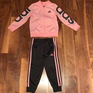 Pink and black adidas sweatsuit